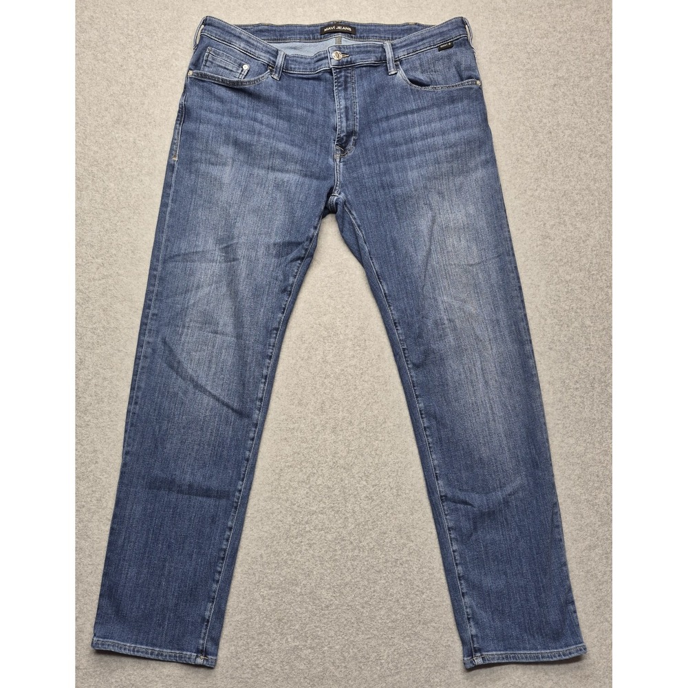 Mavi Jeans Mens 38x32 Zach Straight Leg Blue Denim Stretch Pants Classic Clean